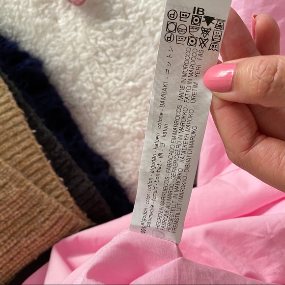 NWT Zara Pink Poplin Off Shoulder Top Size XS - Picture 8 of 8